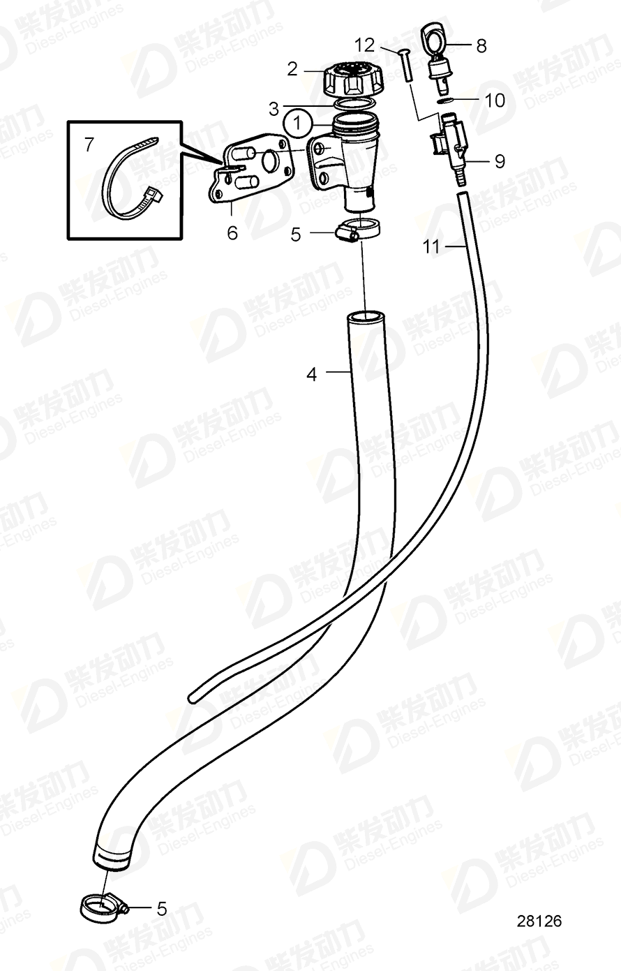 VOLVO Oil dipstick 22396828 Drawing